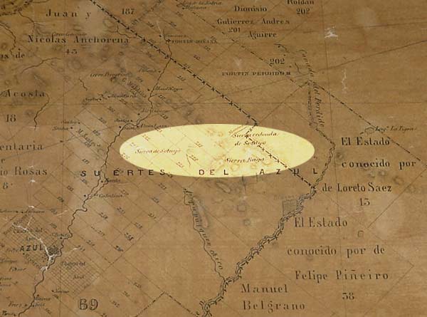 Mapa donde se hace referencia a la Sierra Baya (1864)